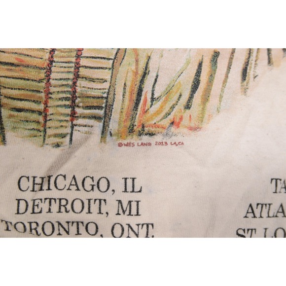 Yeezus Tour Shirt Mens Medium White 2013 Wes Lang Skull Headdress Concert Tee - Picture 6 of 11